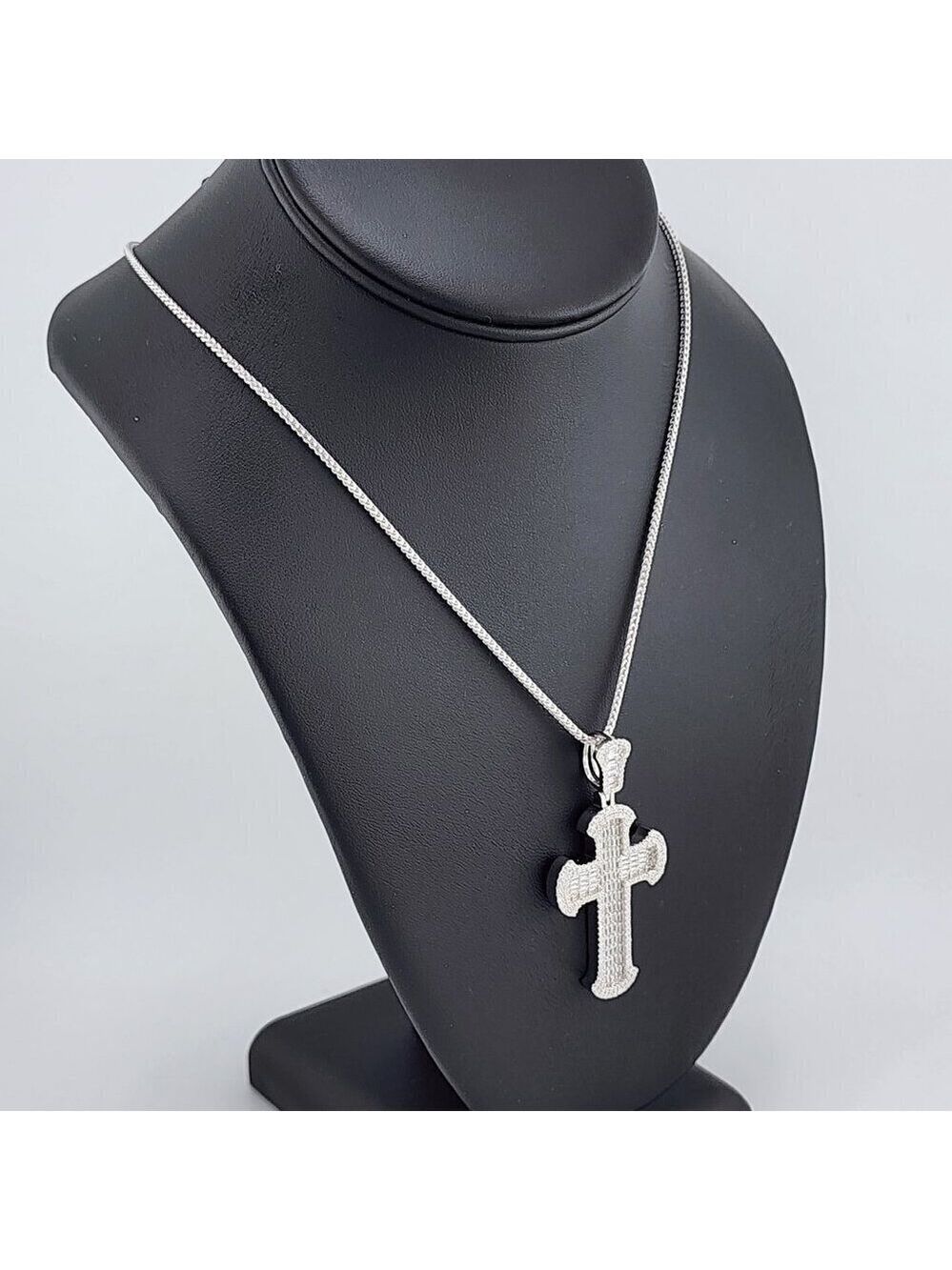 Brand New Sterling Silver 925 Cz Cross Necklace - Picture 5 of 9
